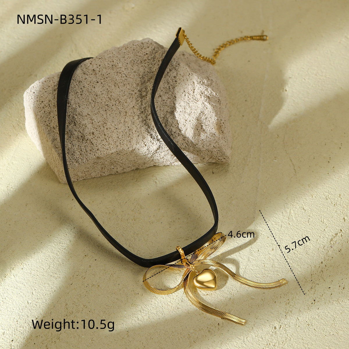 Bow Leather Love Titanium Steel Necklace Simple Light Luxury High Grade Stainless Steel Necklace Women