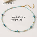 Blue Natural Stone Necklace Women Court Star Same Light Luxury Minority Beaded Necklace Women