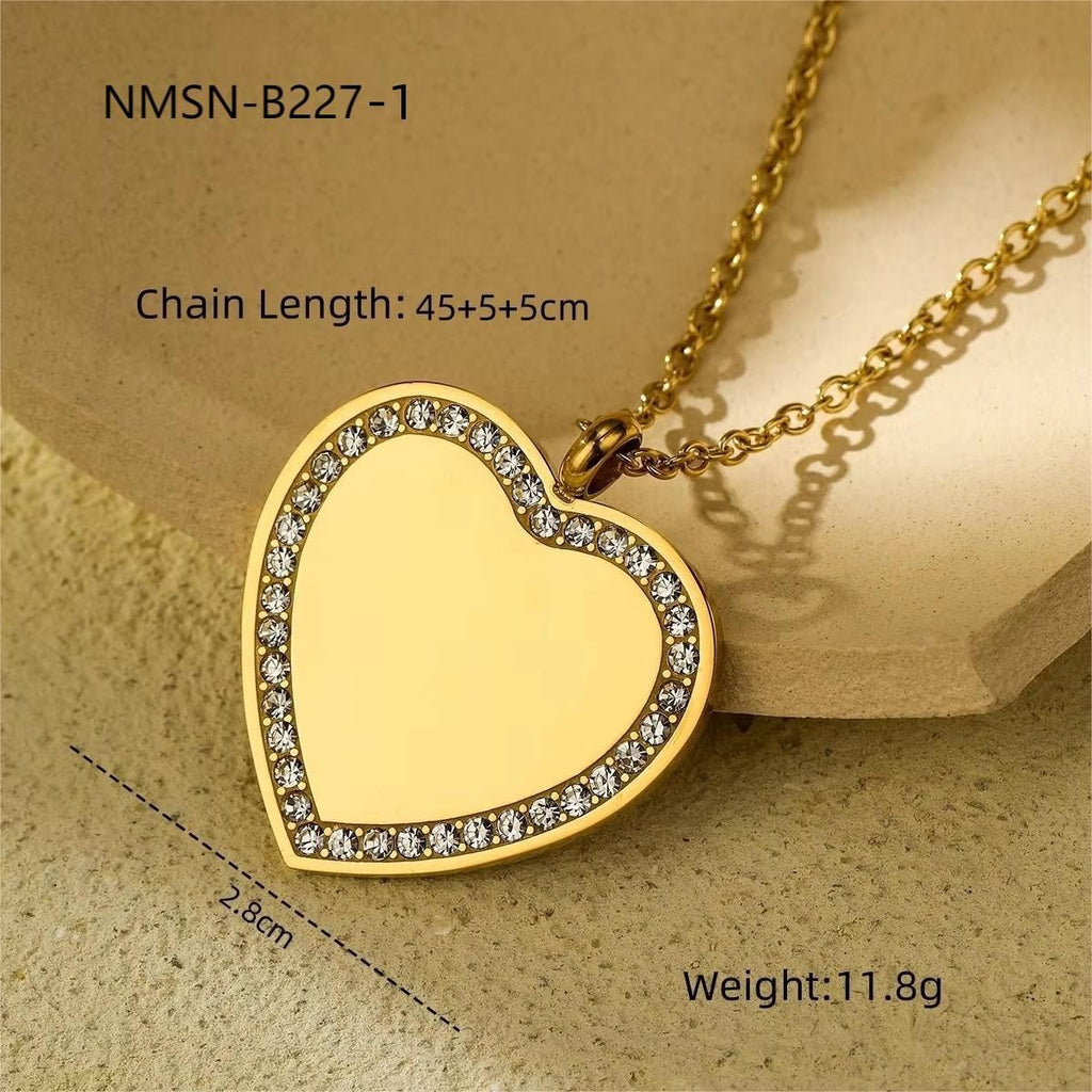 Private Exclusive Stainless Steel Necklace Unisex Vacuum Plating 18K Gold Titanium Steel Embellished