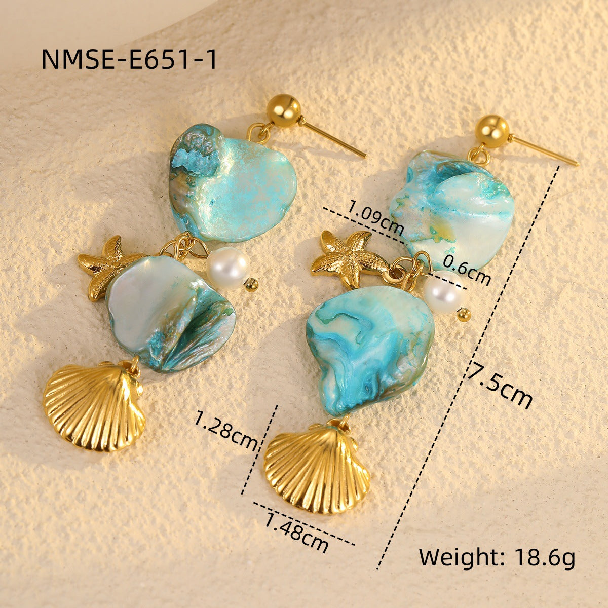 Ocean Necklace Bracelet Earrings Ring Set Niche Collection Ornament Women