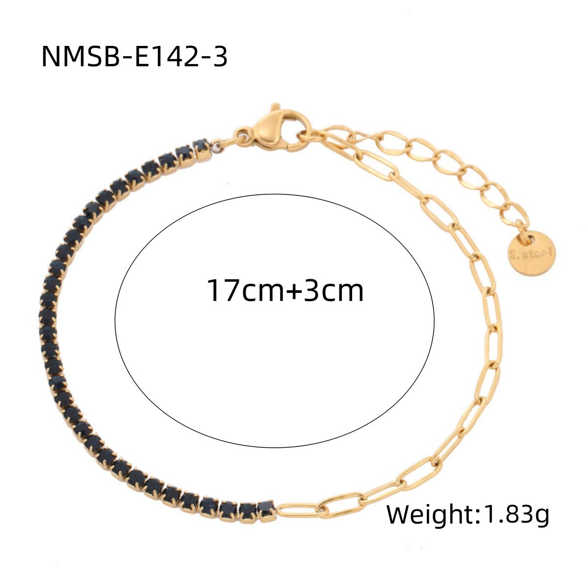 Arrival Rainbow Color Fine Diamond Titanium Steel Bracelets Women Exquisite Small Qiaoyi Row Full Diamond Stainless Steel Jewelry