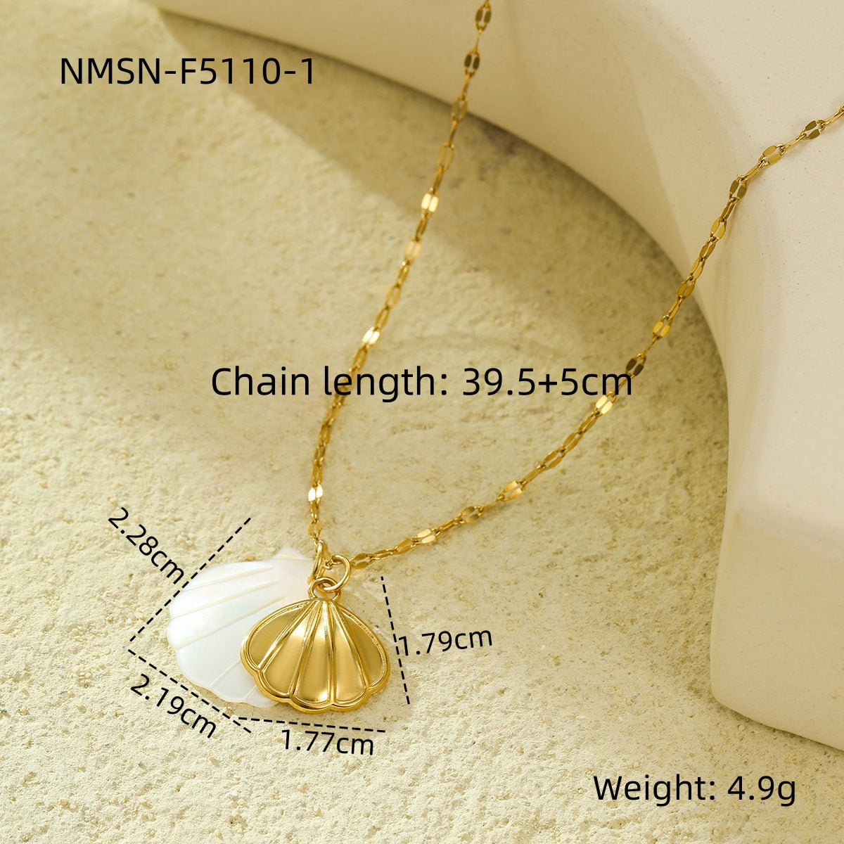 Niche Design Shell Beach Ocean Series Embellished Necklace Starfish Dolphin Clavicle Chain
