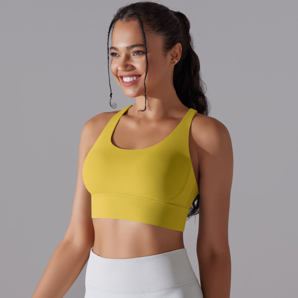 Nude Feel Sports Underwear Push up Sexy Seamless One Piece Cup Beauty Back Yoga Bra Running Workout Vest Women