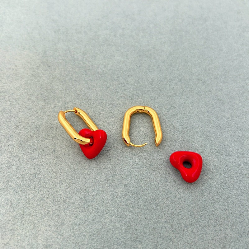 Summer Simple High Grade Love Shape Necklace Ear Clip Women