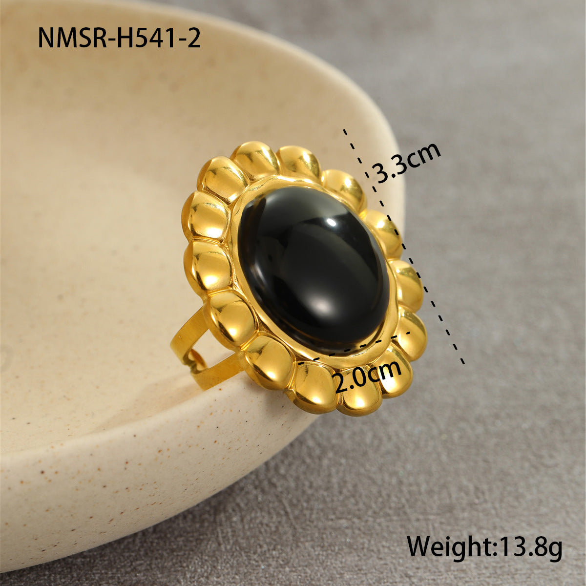 Agate-like Stainless Steel Ring Retro High Sense Affordable Luxury Titanium Steel Ring Jewelry