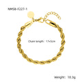 18K Gold Twist Titanium Steel Bracelet Women Elegant Retro All Match Non Fading Stainless Steel Bracelet