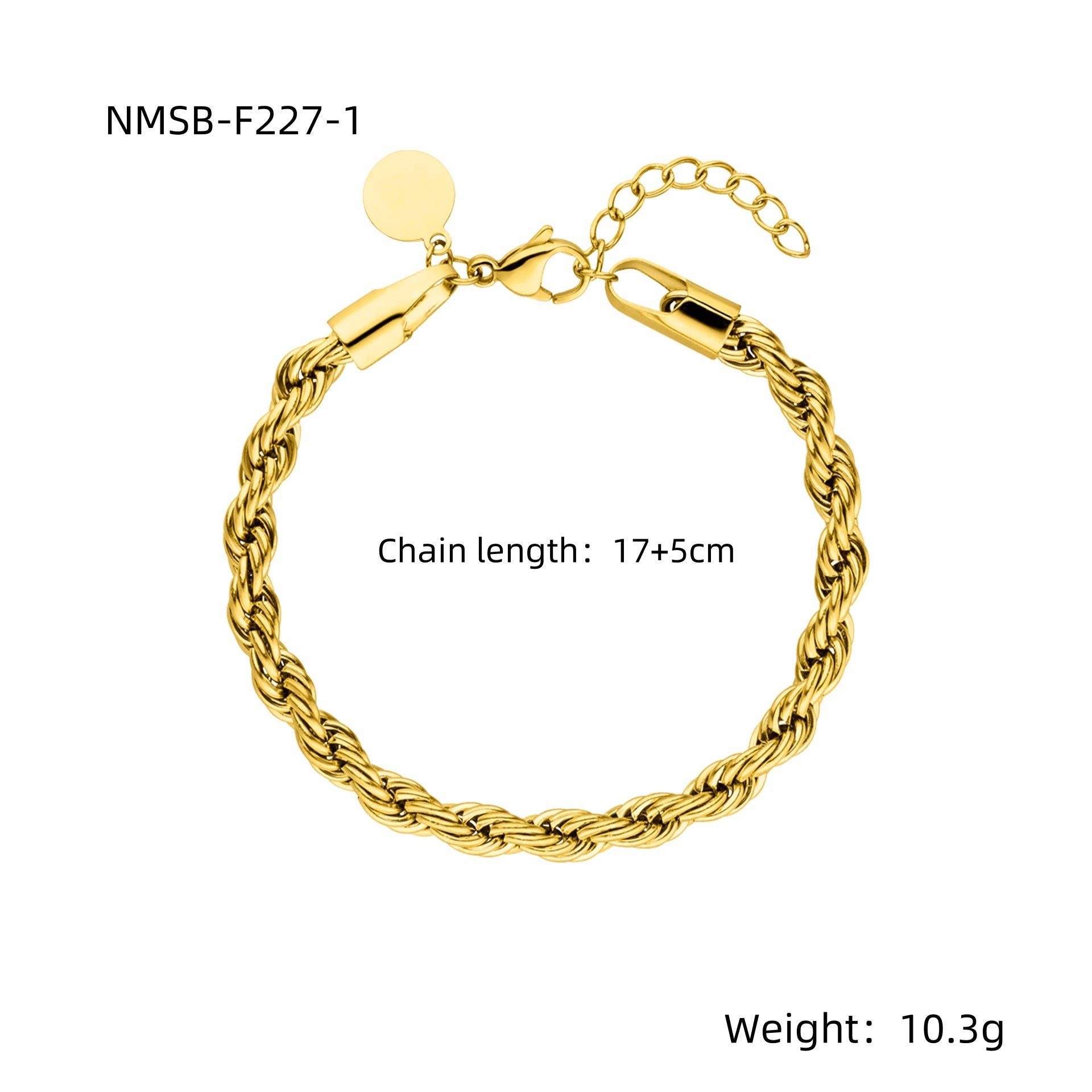 18K Gold Twist Titanium Steel Bracelet Women Elegant Retro All Match Non Fading Stainless Steel Bracelet