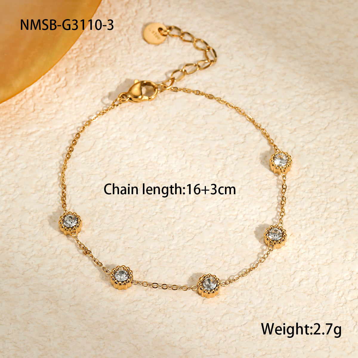 Bracelet Light Luxury High Grade Inlaid Color Zircon Titanium Steel Bracelet Girlfriends Women Non Fading Hand Jewelry