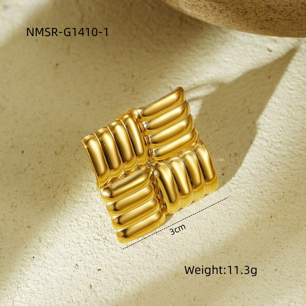 Arrival Exaggerated High Grade Titanium Steel Ring Concave Convex Hammer Pattern Semicircle Hollow Out Cutout Circle Stainless Steel Bracelet