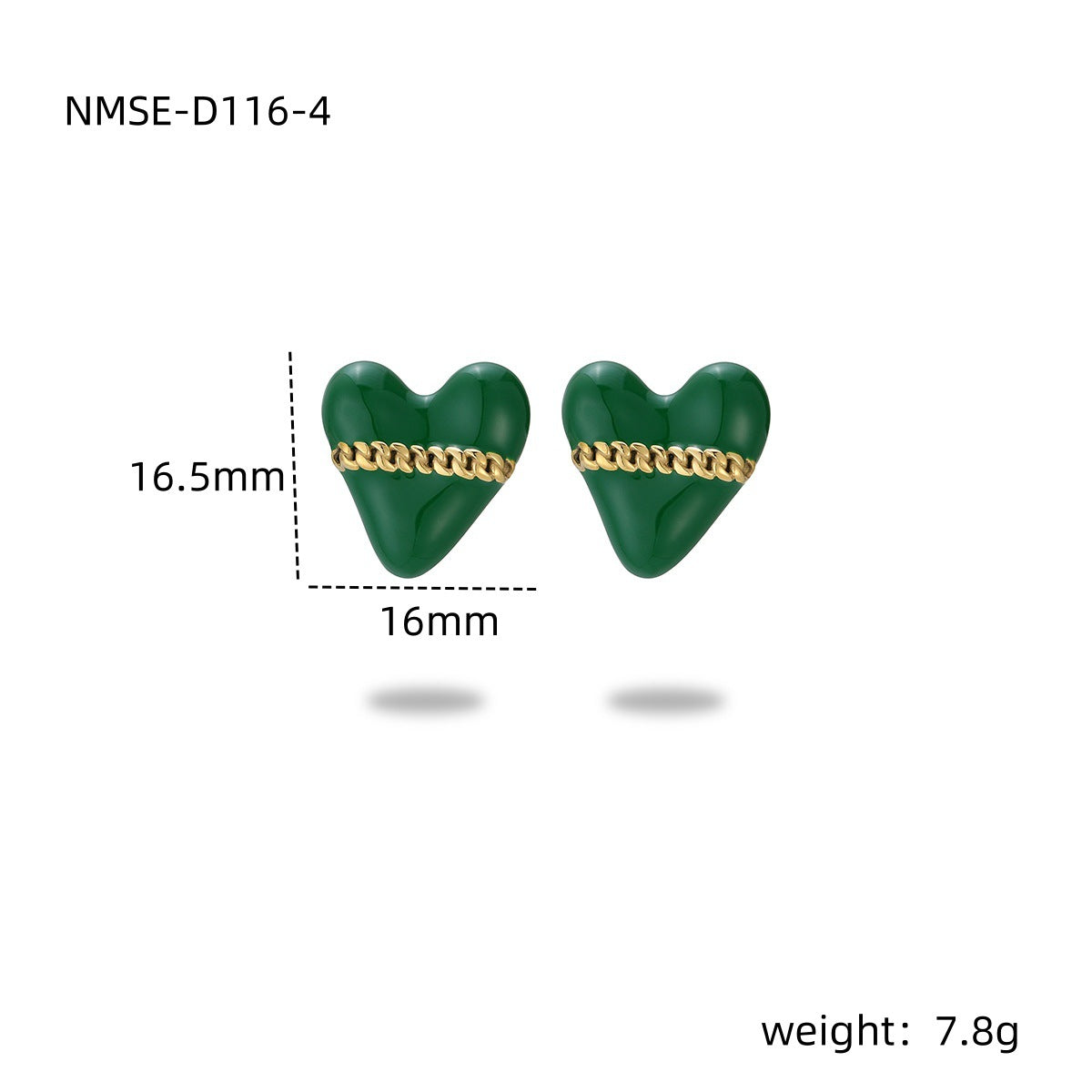 Colorful Oil Necklace Love Stainless Steel Studs Personalized Minority Design Light Luxury Titanium Steel Earrings