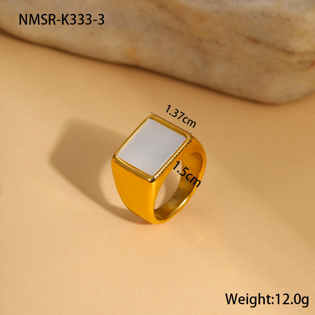 Advanced Design Fritillary Titanium Steel Ring Non Fading 18K Gold Plating Niche Hand Jewelry