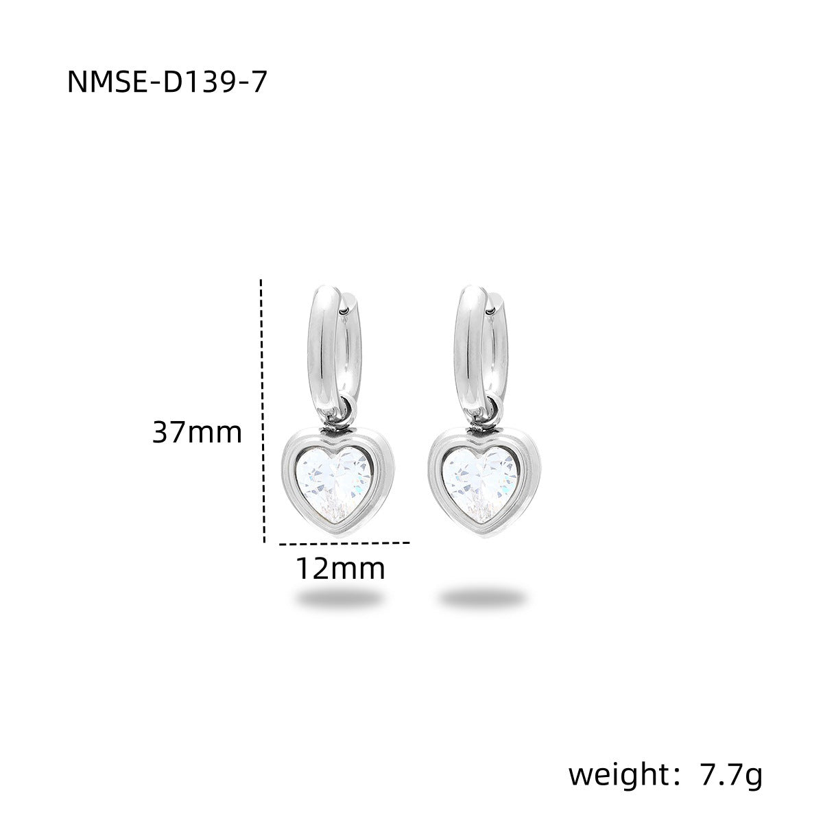 Love Titanium Steel Earrings Women Affordable Luxury Inlaid Color Diamond 18K Gold Stainless Steel Eardrop