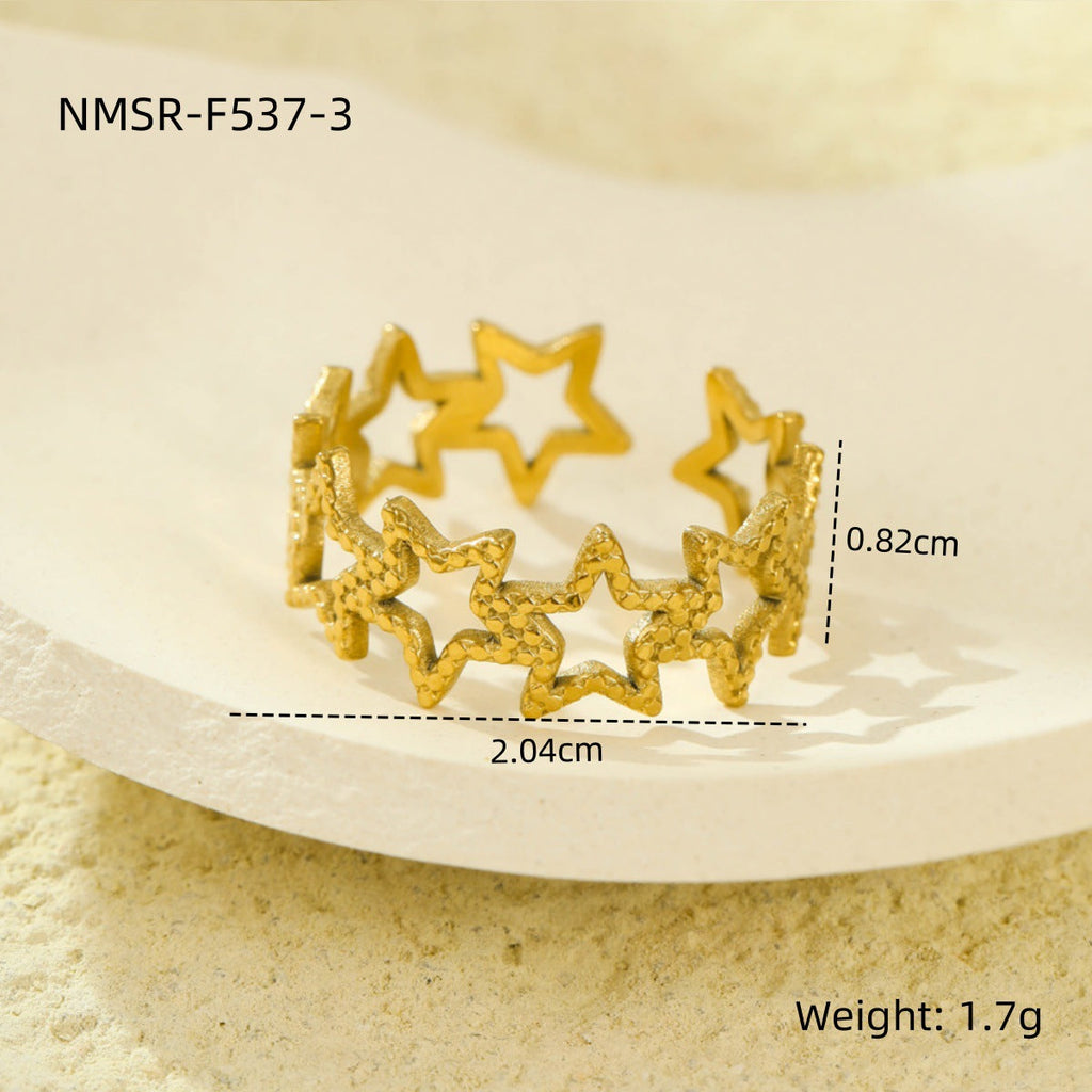 Stainless Steel Open Ring Multi Layer Geometric Abstract Hollow Out Cutout All Match Earrings Accessories