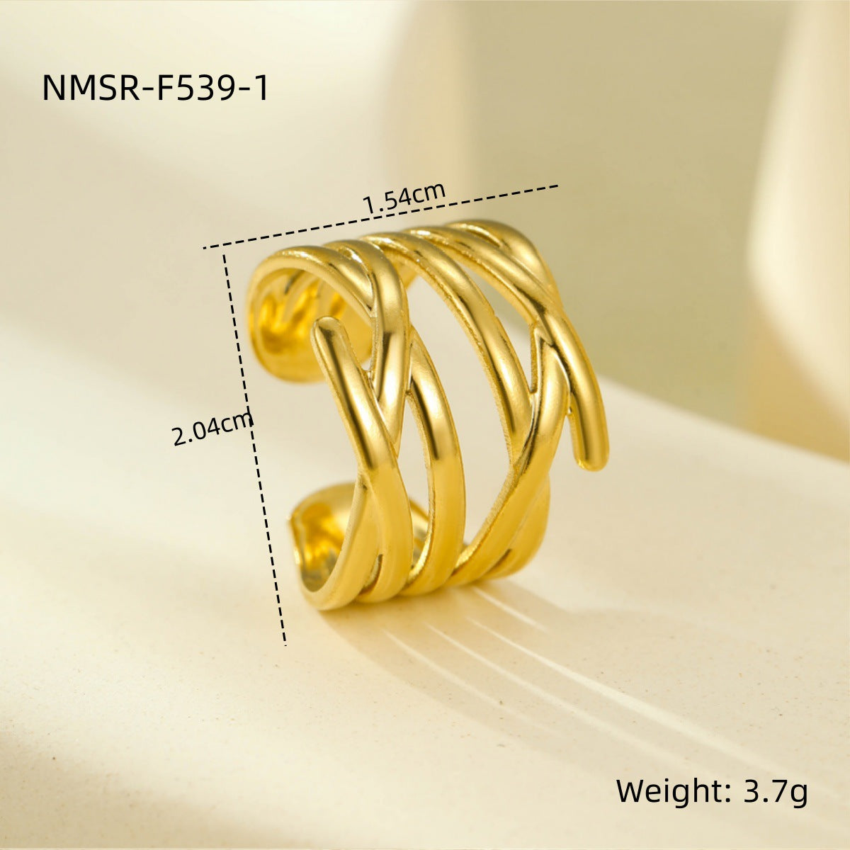 Stainless Steel Open Ring Multi Layer Geometric Abstract Hollow Out Cutout All Match Earrings Accessories