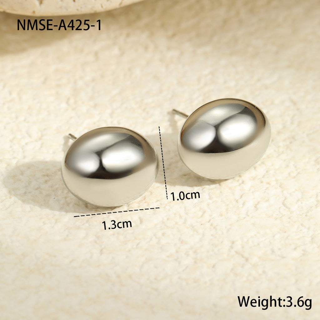 Stainless Steel Earrings Non Fading Design Ring round Beads Earrings Eardrops