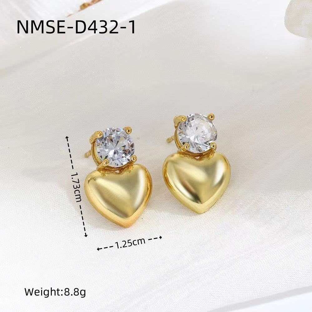 Arrival Marine Elements Starfish Titanium Steel Earrings Fashionable All Match High Grade Non Fading Love Heart Shaped Ring