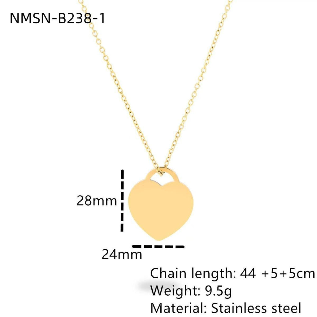 Valentine Day Love Stainless Steel Necklace Light Luxury High Grade Titanium Steel Peach Heart Clavicle Chain Sold Jewelry