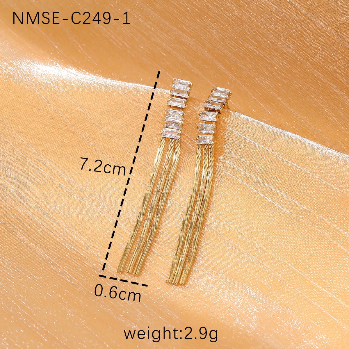 Diamond Tassel Titanium Steel Earrings Women Affordable Luxury Wild High Grade Stainless Steel Earrings Women