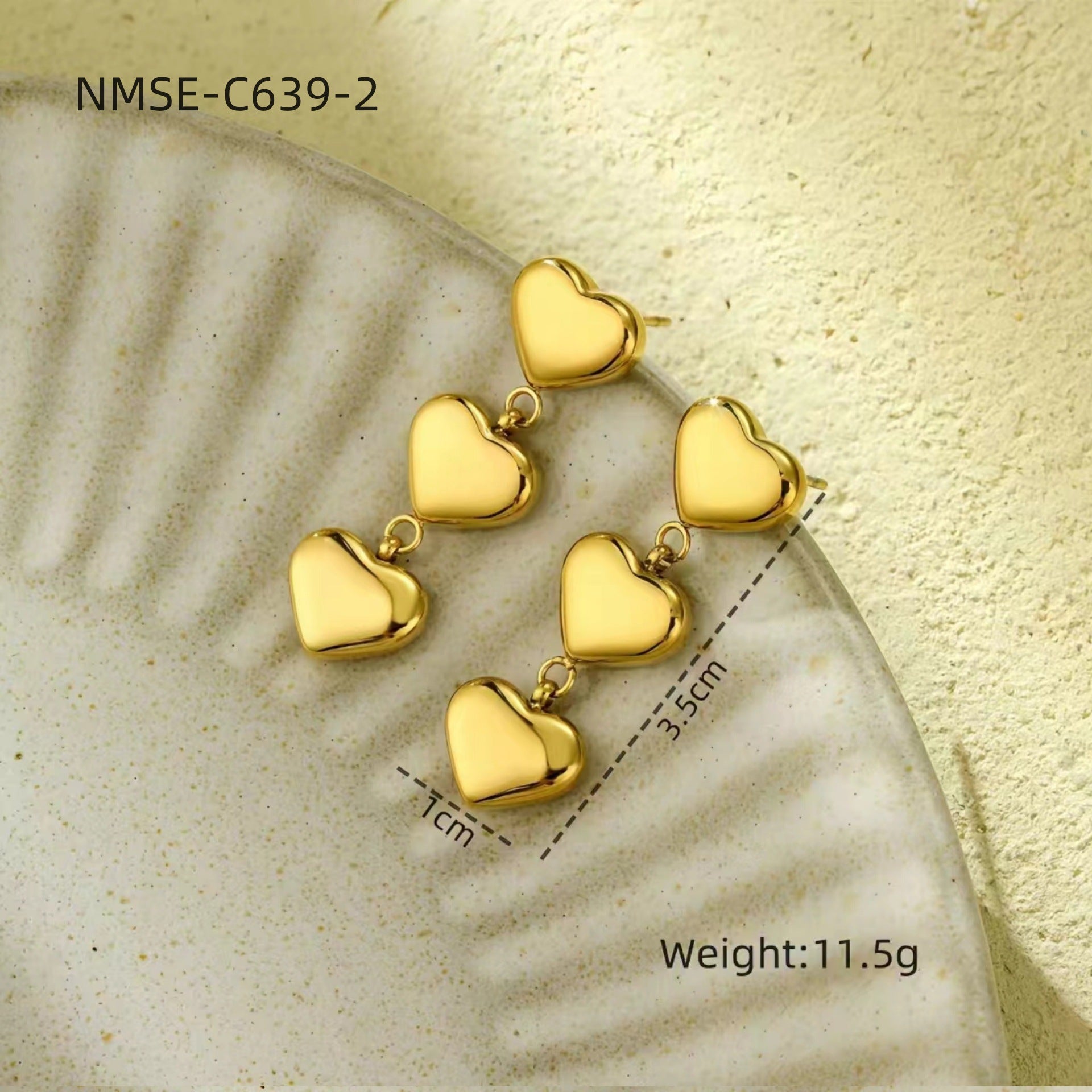 Retro Love 18K Gold Titanium Steel Earrings Five Pointed Star Special Interest Design High Sense Stainless Steel Studs