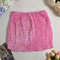 Sequin Flannel Skirt Sexy Hip Skirt for Women