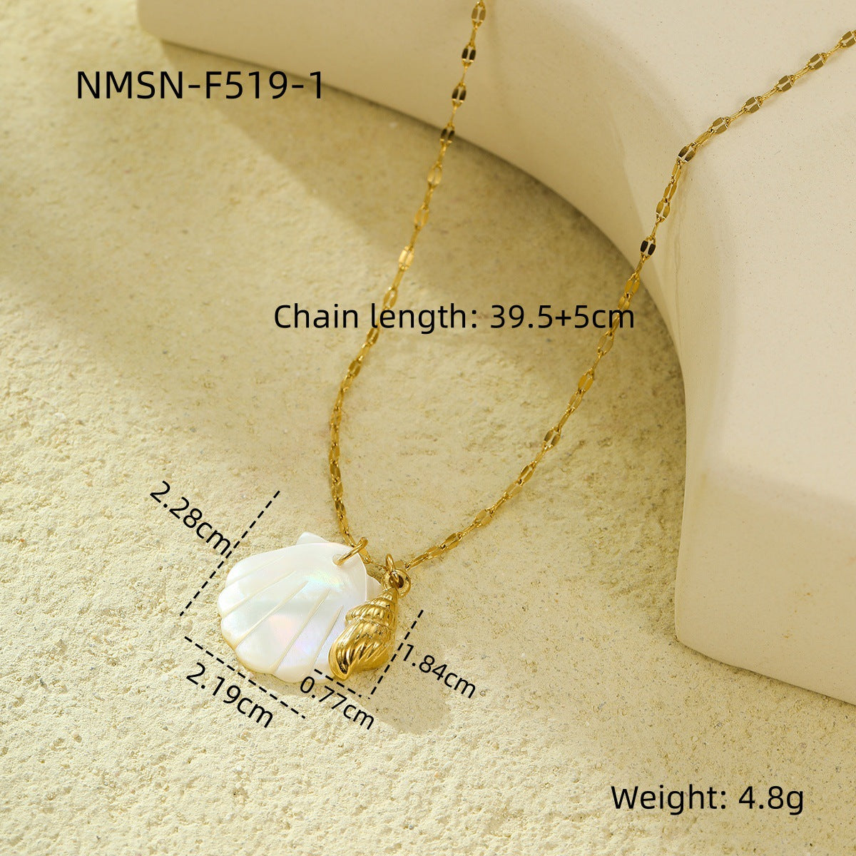 Niche Design Shell Beach Ocean Series Embellished Necklace Starfish Dolphin Clavicle Chain