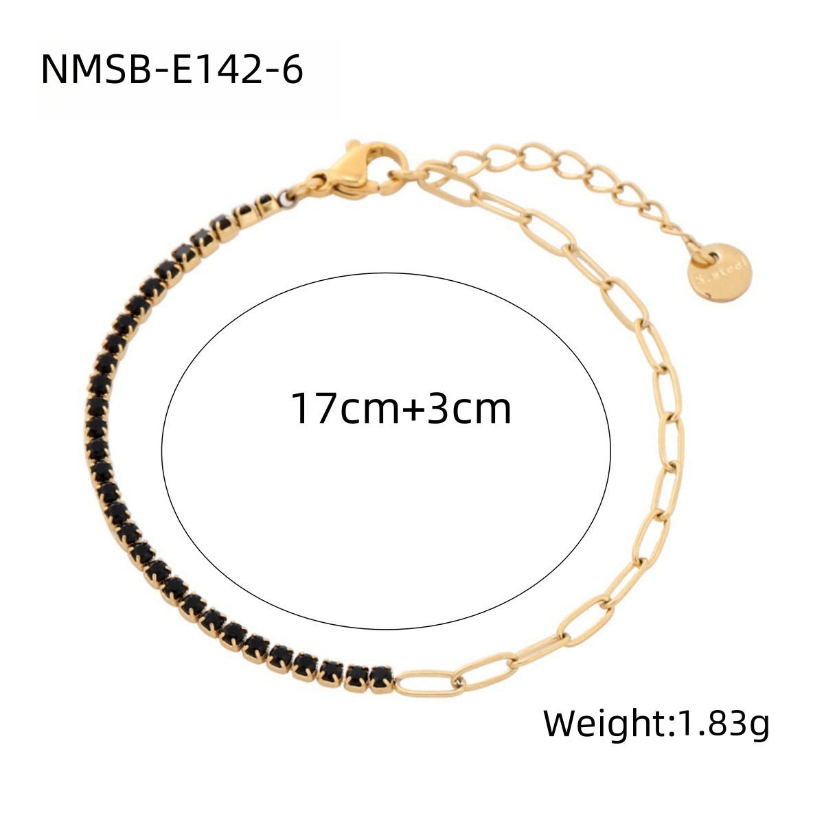 Arrival Rainbow Color Fine Diamond Titanium Steel Bracelets Women Exquisite Small Qiaoyi Row Full Diamond Stainless Steel Jewelry