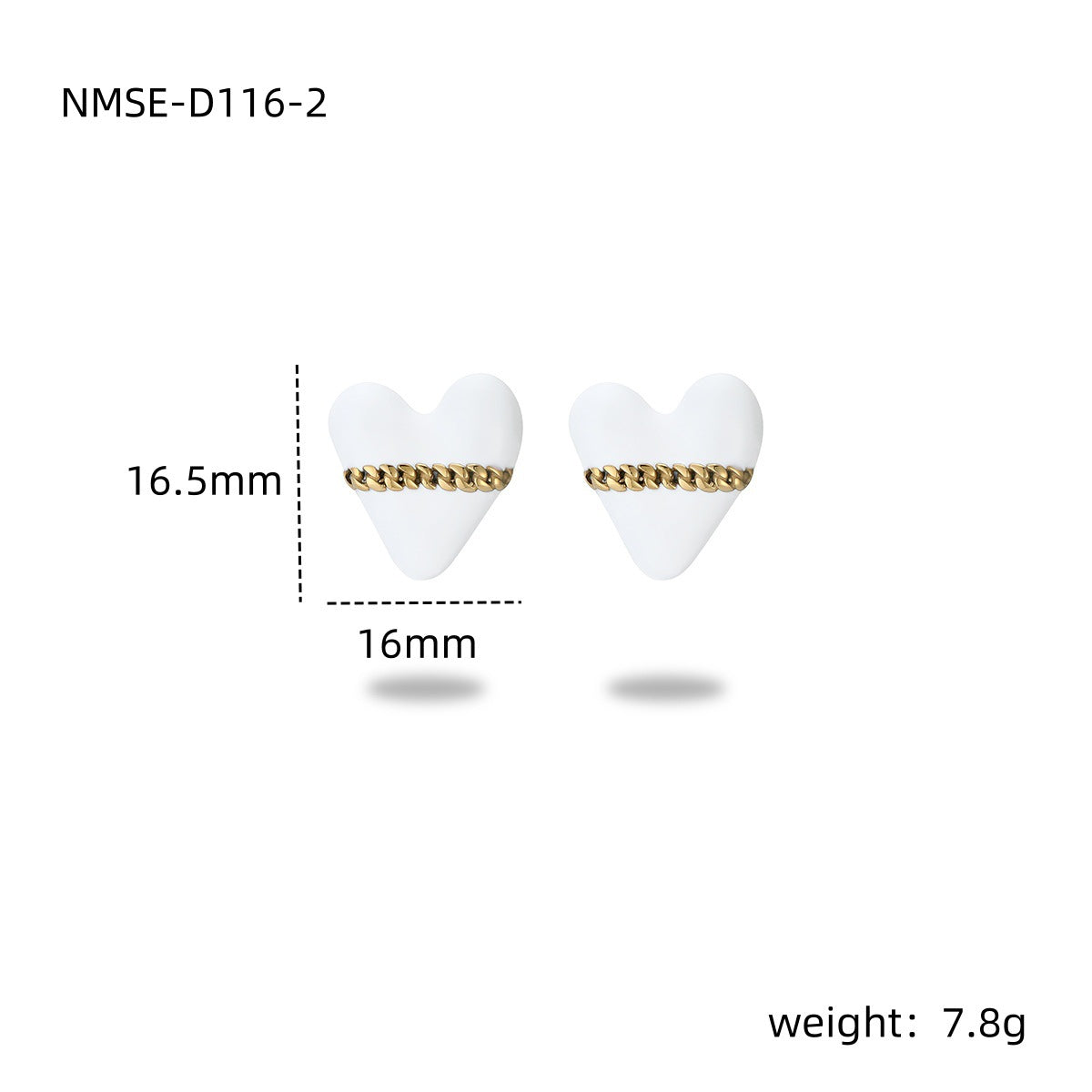 Colorful Oil Necklace Love Stainless Steel Studs Personalized Minority Design Light Luxury Titanium Steel Earrings