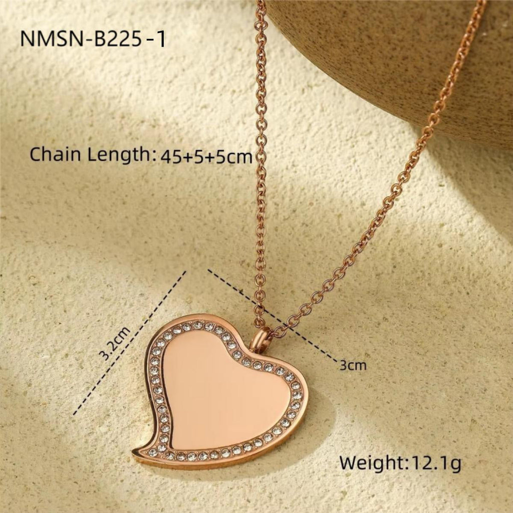 Lettering Private Exclusive Stainless Steel Necklace Vacuum Electroplated Rose Gold High Grade Titanium Steel Embellished