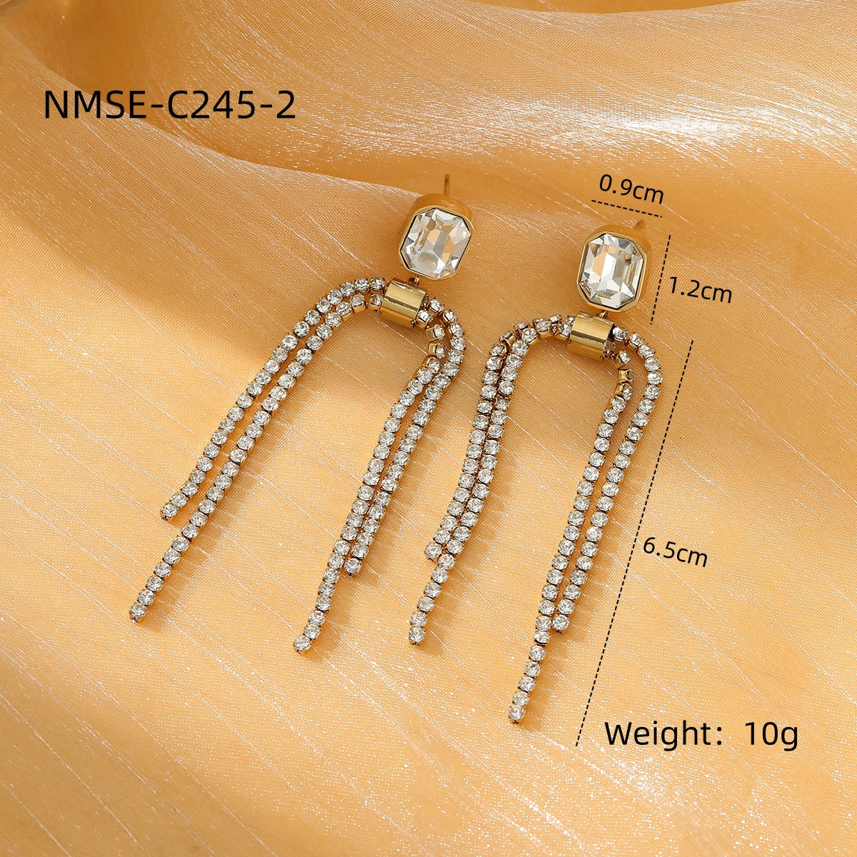 Tassel Pearl Titanium Steel Earrings Women Light Luxury High Grade Diamond Embedded Non Fading Stainless Steel Eardrop