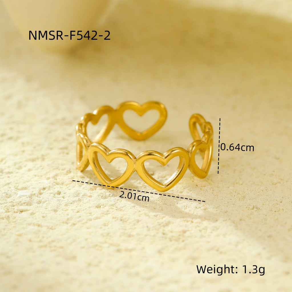 Stainless Steel Open Ring Multi Layer Geometric Abstract Hollow Out Cutout All Match Earrings Accessories