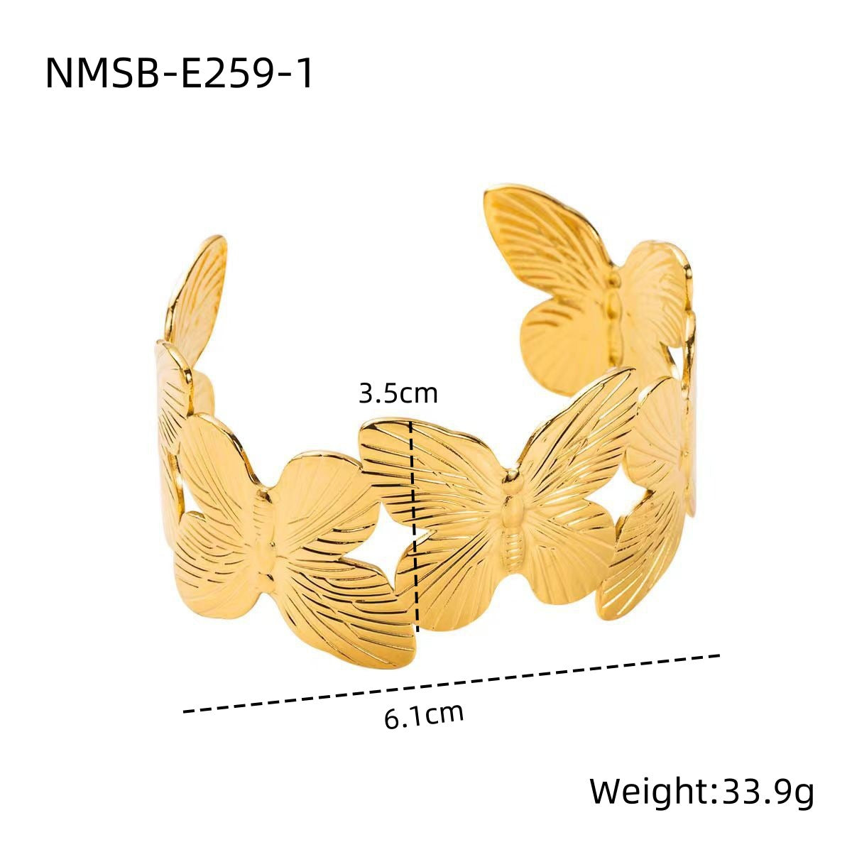 Niche Design 18K Gold Titanium Steel Butterfly Bracelet Women Cold Light Luxury Bracelet Does Not Fade