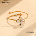 Stainless Steel Elegant Clover Opening Ring Ring Light Luxury High Sense Hand Accessories