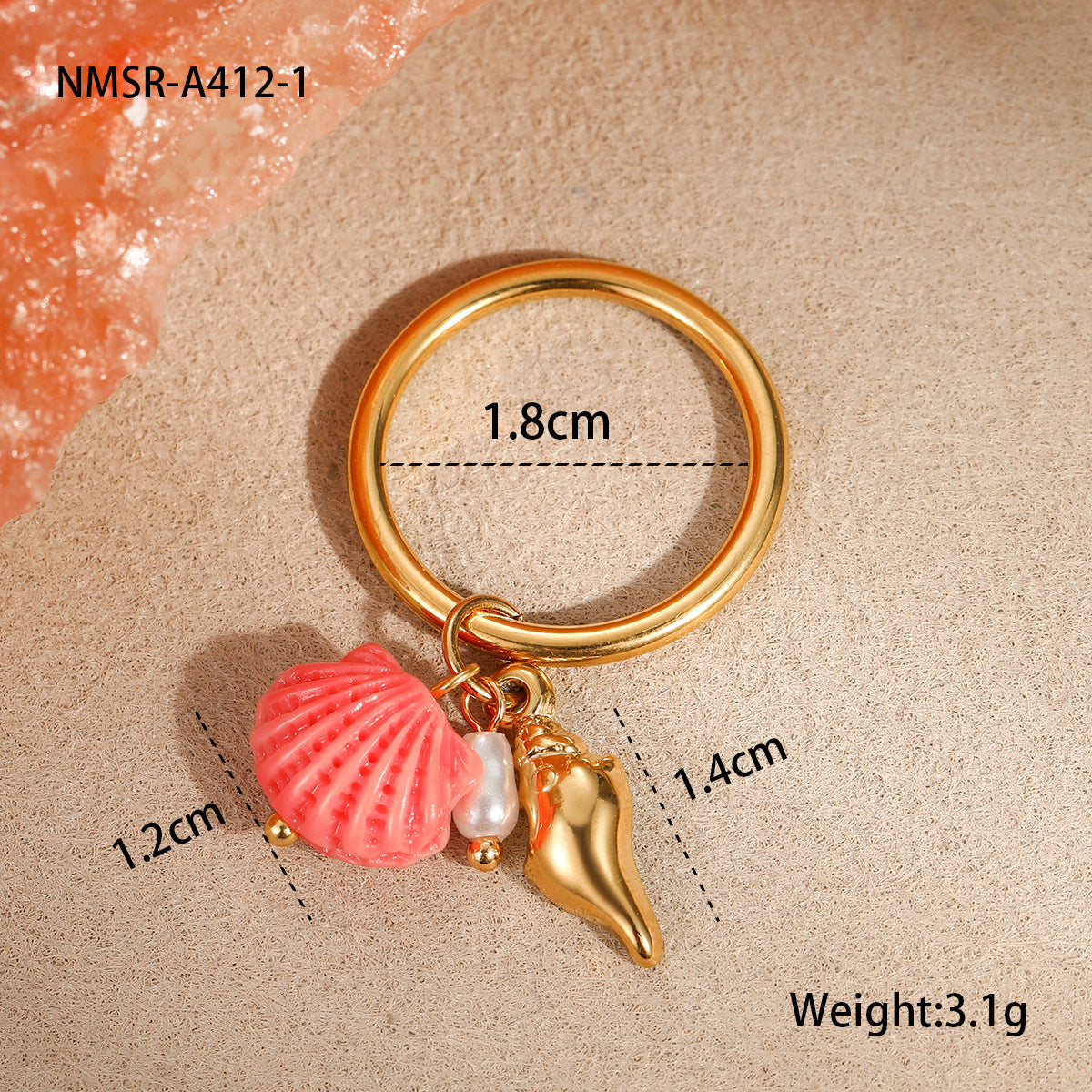 Ocean Bohemian Design Ring Index Finger Ring Niche Shell Stainless Steel Ring