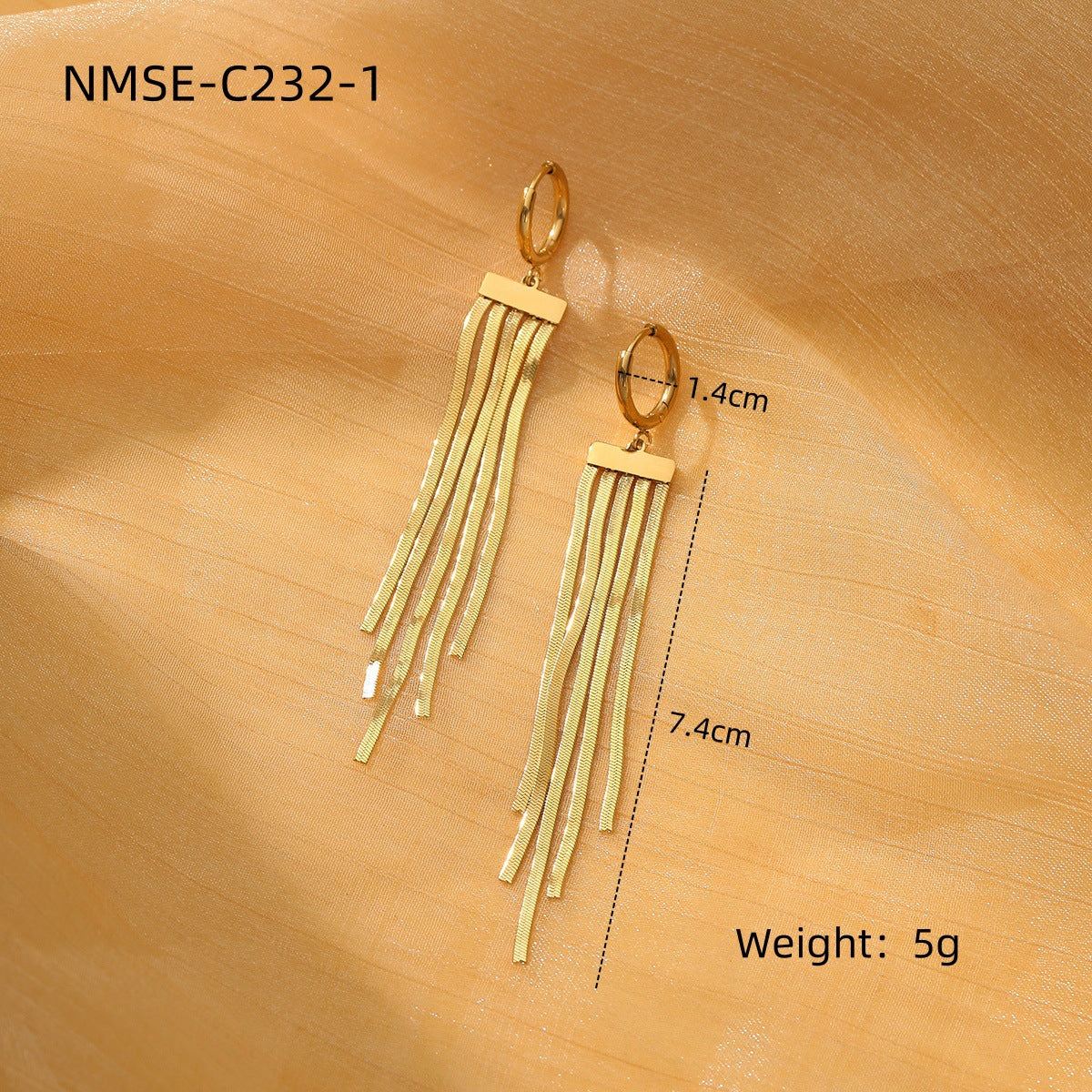 Simple Long Tassel Titanium Steel Earrings Arrival 18K Gold Light Luxury High Grade Stainless Steel Eardrop Earrings