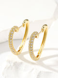 Golden Love Ear Clip Design Ear Studs Multicolor Zircon Elegant Graceful Earrings