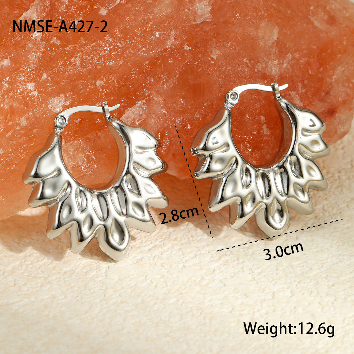 Stainless Steel Earrings Non Fading Design Ring round Beads Earrings Eardrops