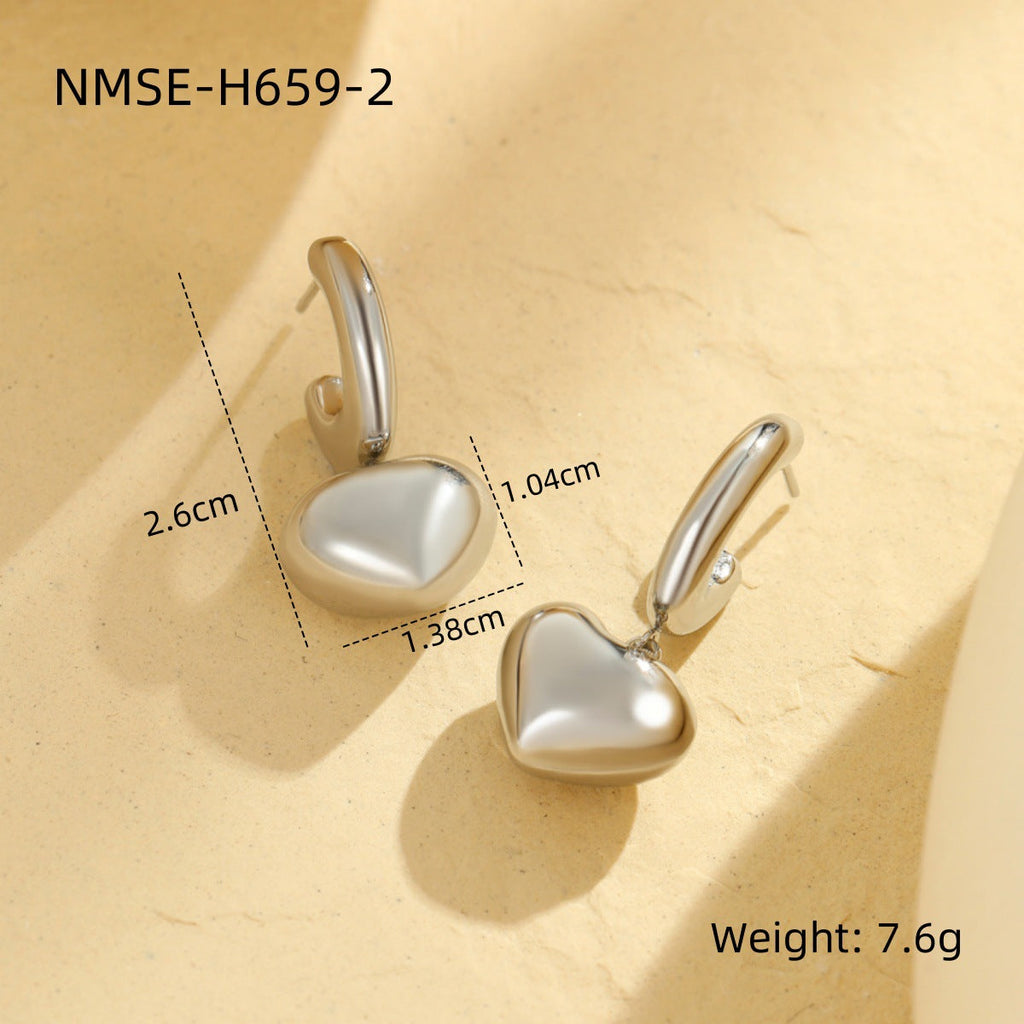 Minimal Art Niche Normcore Bag Earrings Women Fashionable Personalized High Grade Earrings Stainless Steel Earrings
