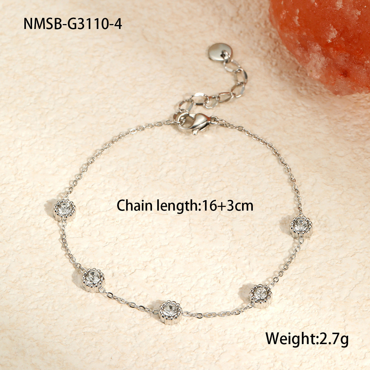 Bracelet Light Luxury High Grade Inlaid Color Zircon Titanium Steel Bracelet Girlfriends Women Non Fading Hand Jewelry