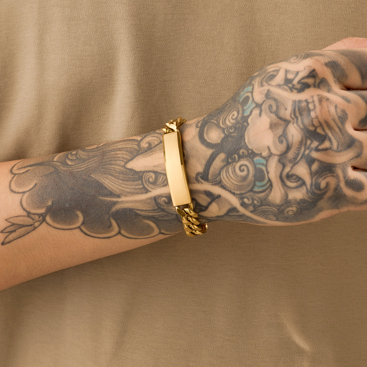 Vacuum Gold Plated Titanium Steel Bracelet Laser Laser Lettering DIY Trendy Stainless Steel Bracelet