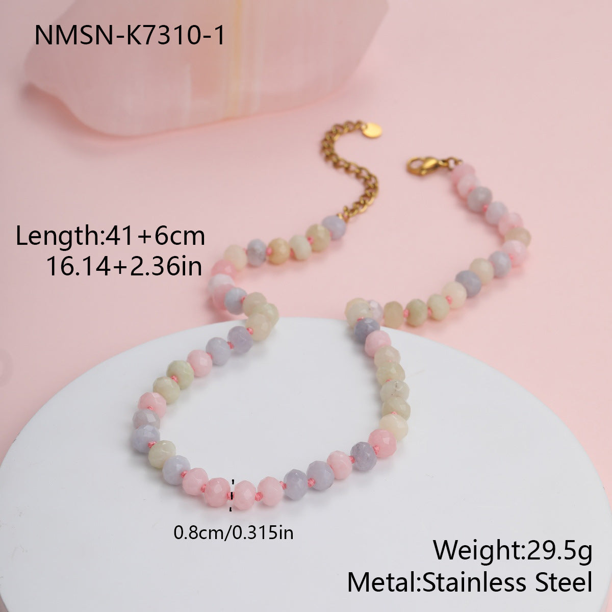 Arrival Natural Stone Handmade Beaded Niemai Design Fresh Sweet Beauty Bracelet Necklace Women