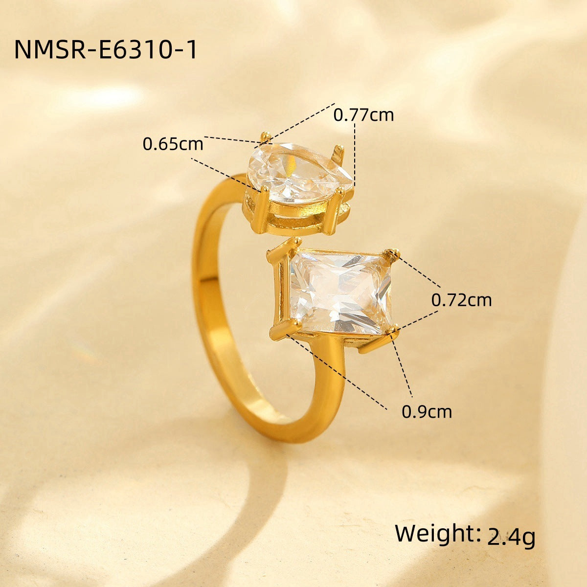 Open Ring Non Fading Light Luxury Stacked Ring Niche Stainless Steel Jewelry