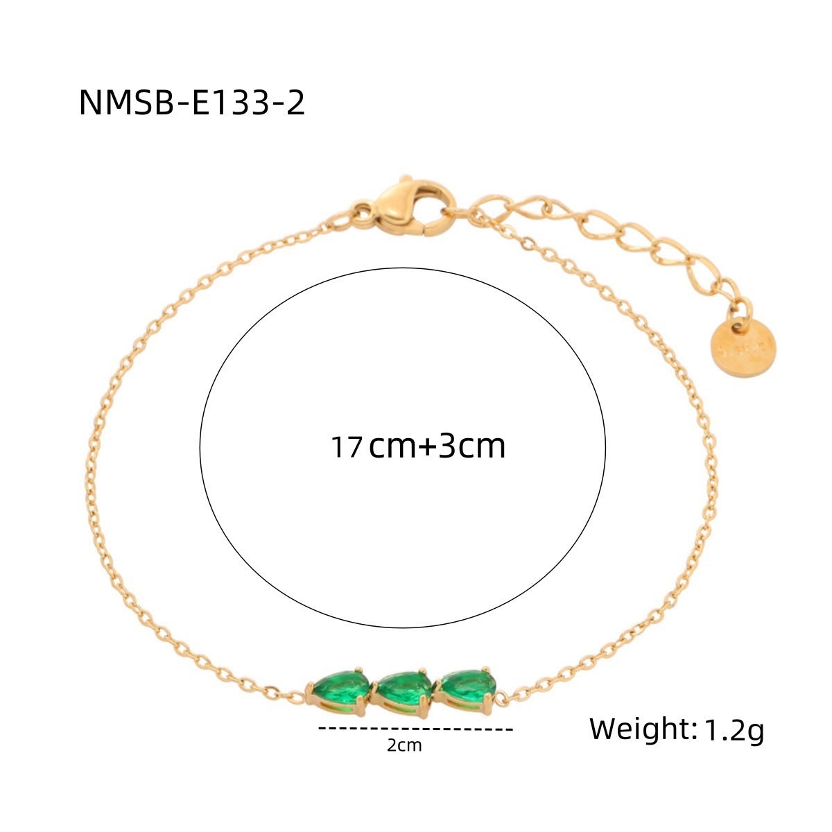 Water Drop Zircon Titanium Steel Bracelet Women Simple Colorful Crystals Personality Stainless Steel Bracelet