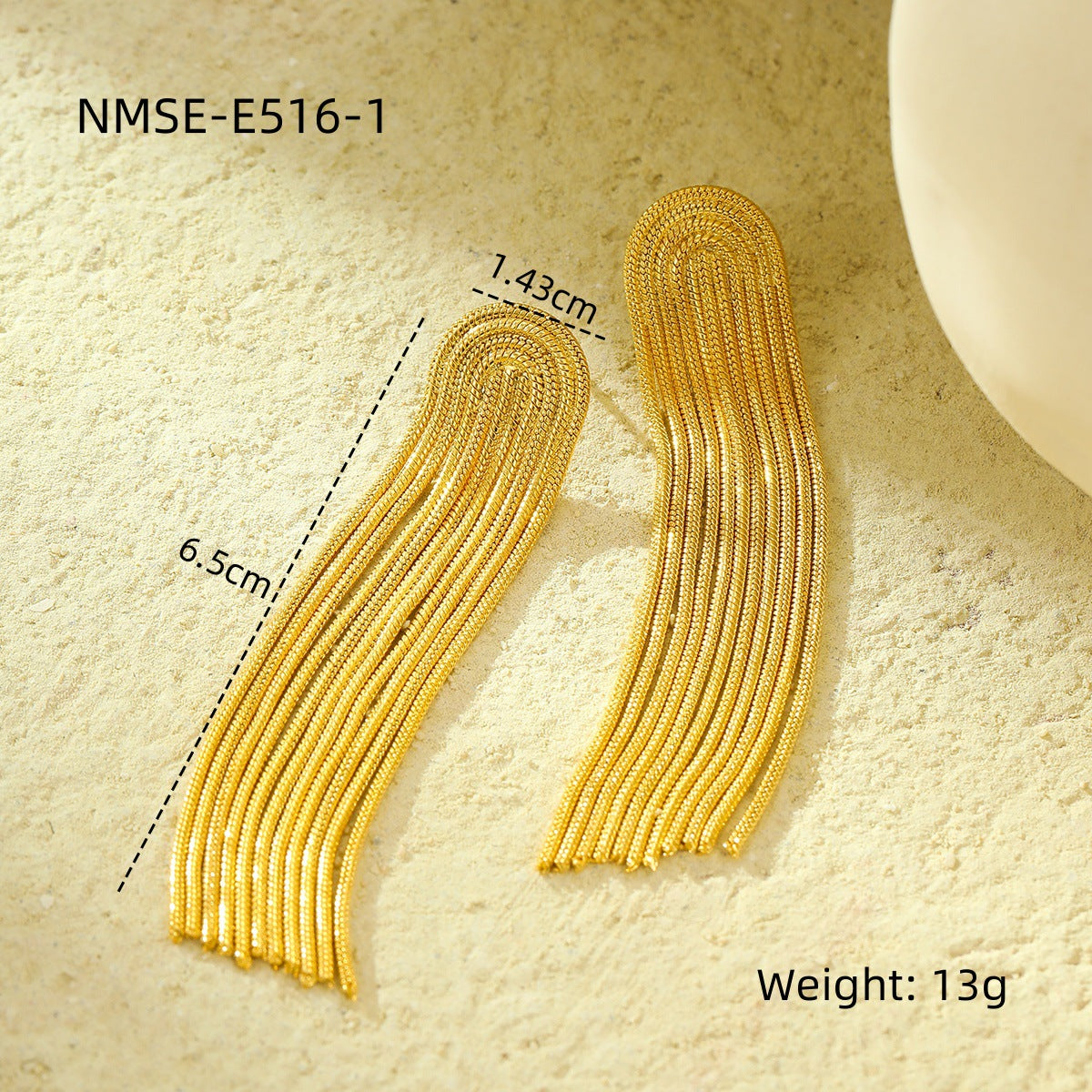 Plating Long Stainless Steel Tassel Earrings All Match Non Fading Earrings Eardrops
