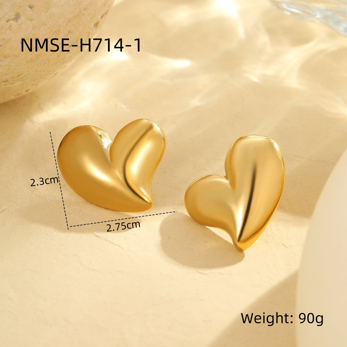 Glossy Hollow Out Cutout Stainless Steel Earrings Ball Love Embellished Retro High Sense Titanium Steel Earrings