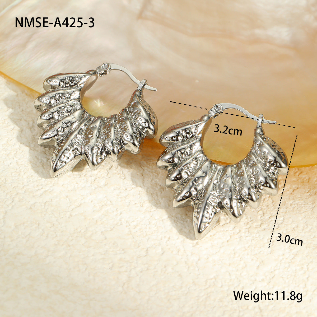 Stainless Steel Earrings Non Fading Design Ring round Beads Earrings Eardrops