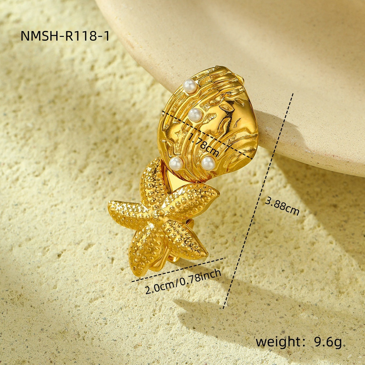 Ocean Necklace Bracelet Earrings Ring Set Niche Collection Ornament Women