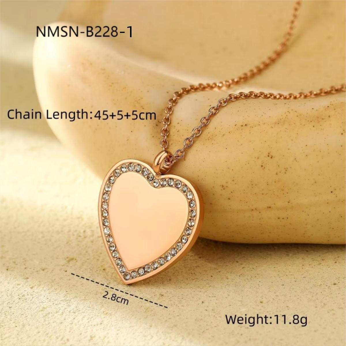 Lettering Private Exclusive Stainless Steel Necklace Vacuum Electroplated Rose Gold High Grade Titanium Steel Embellished