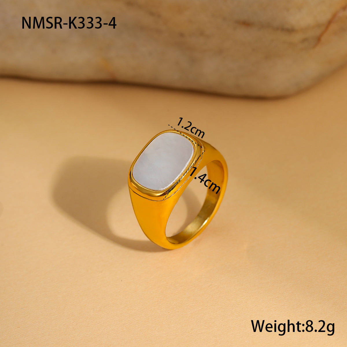 Advanced Design Fritillary Titanium Steel Ring Non Fading 18K Gold Plating Niche Hand Jewelry