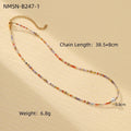Colorful Freshwater Pearl Natural Stone Handmade Beaded Titanium Steel Necklace Niche Design Butterfly Embellished
