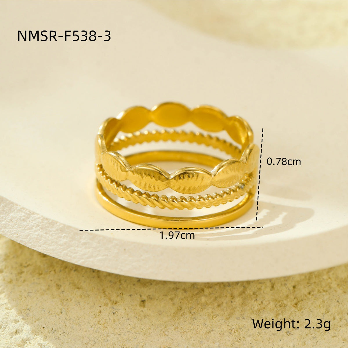 Stainless Steel Open Ring Multi Layer Geometric Abstract Hollow Out Cutout All Match Earrings Accessories